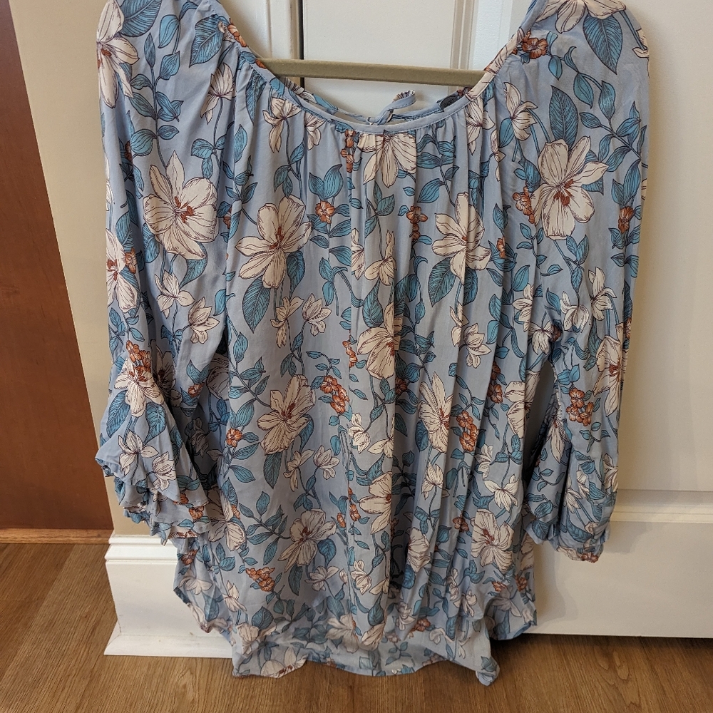 Cupio XL Floral Blue Women's Top